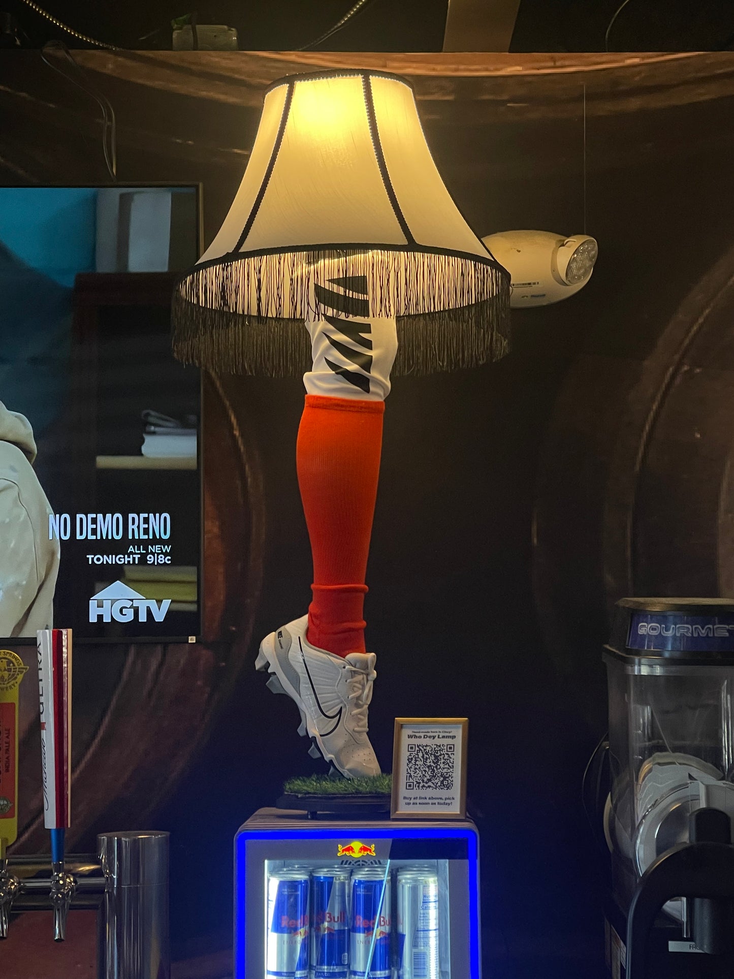 Cincy Football Leg Lamp - Handmade in Cincinnati