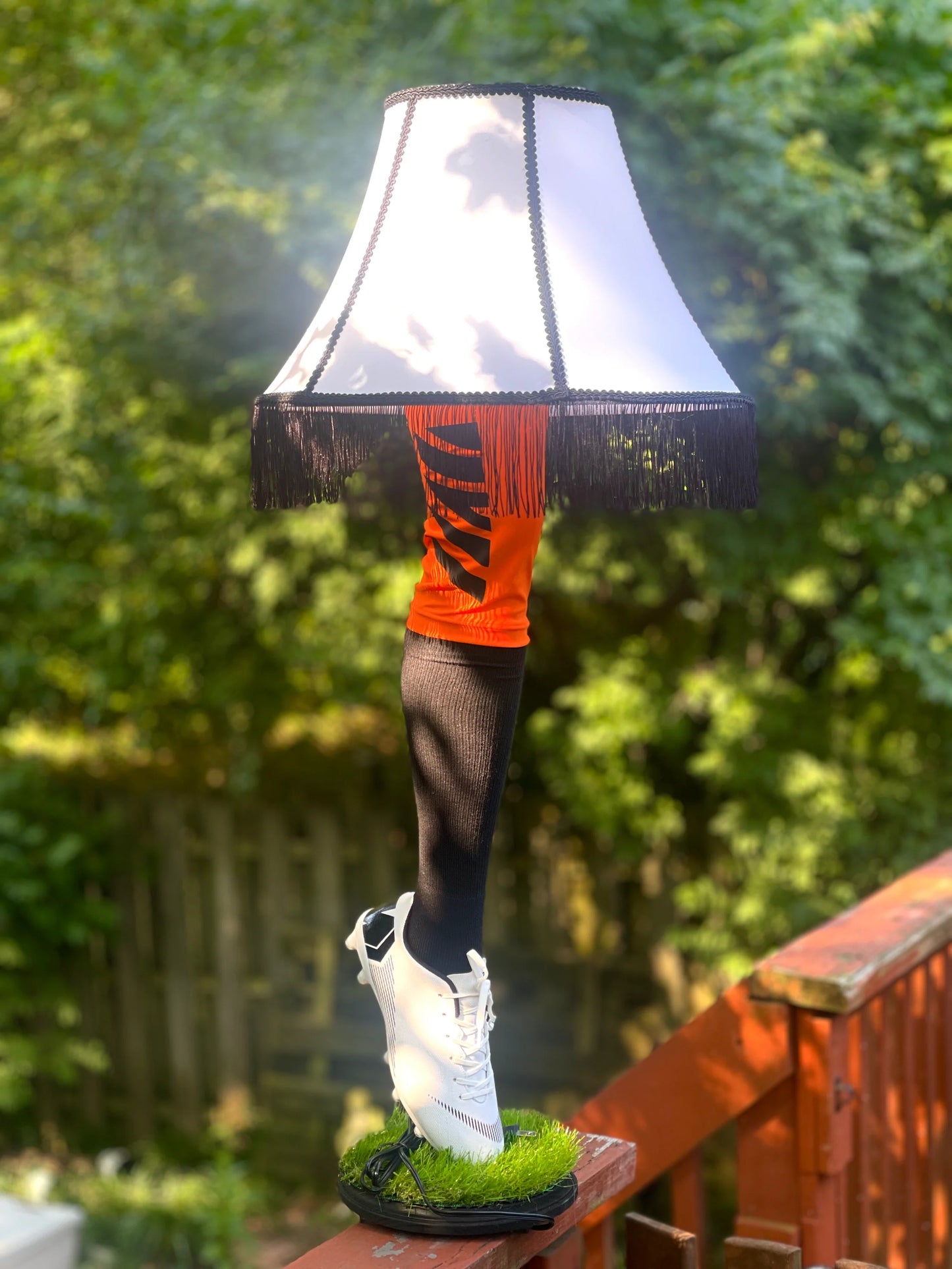 ORANGE ALTERNATE - Cincy Football Leg Lamp - Handmade in Cincinnati