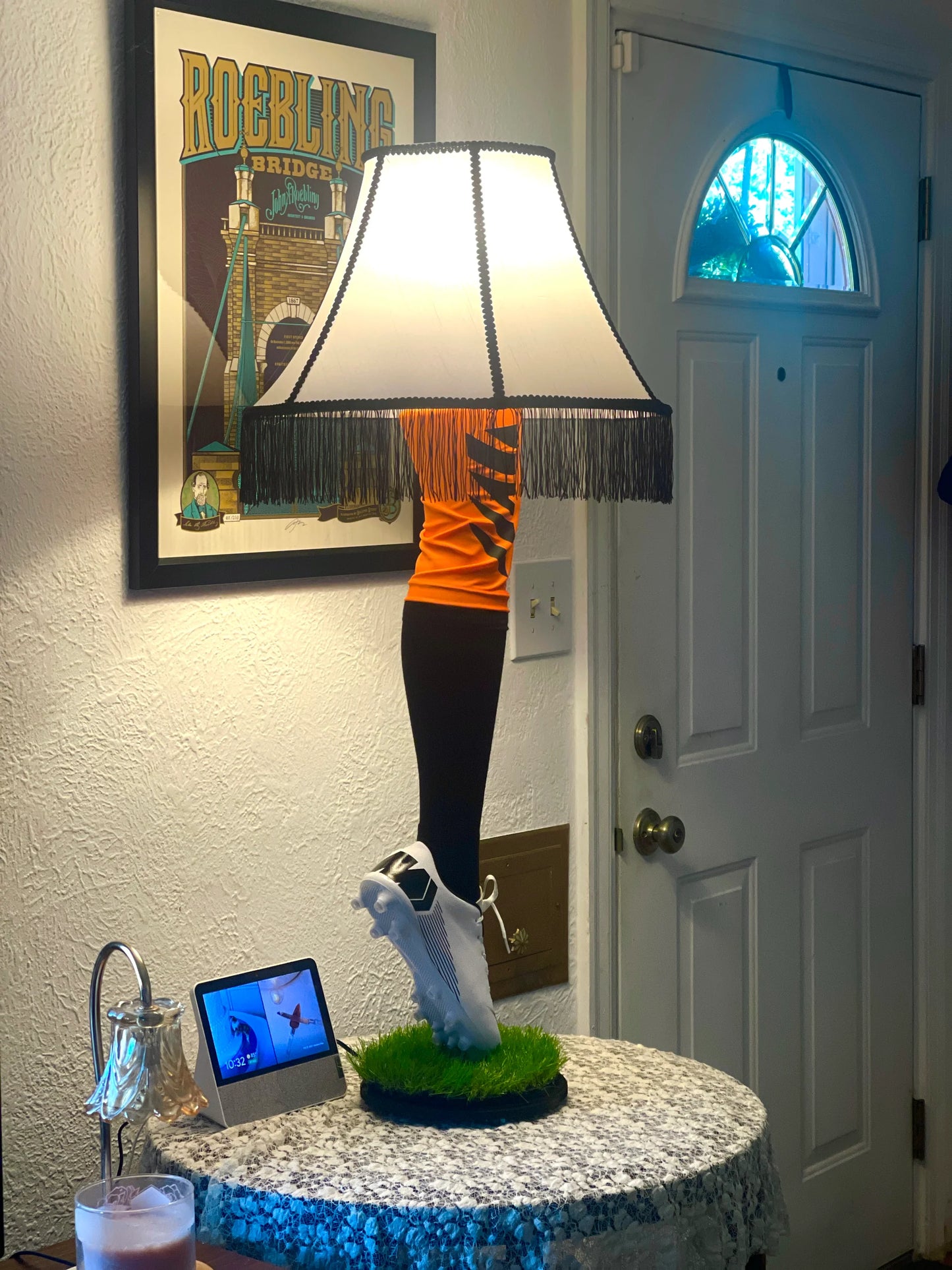 ORANGE ALTERNATE - Cincy Football Leg Lamp - Handmade in Cincinnati