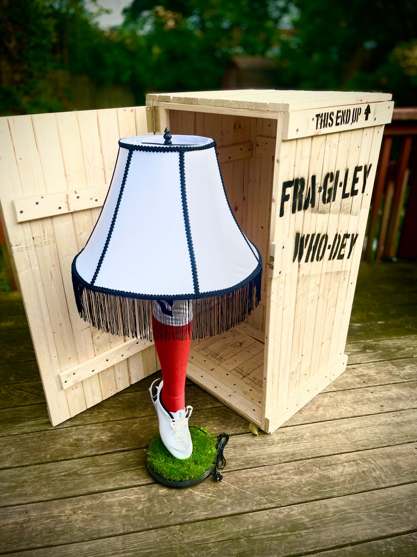 Cincy Football Leg Lamp - Handmade in Cincinnati